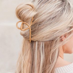 Boho Claw Clip Metal with wood grain in 3 styles