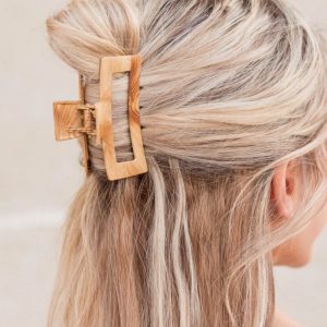 Boho Claw Clip Metal with wood grain in 3 styles