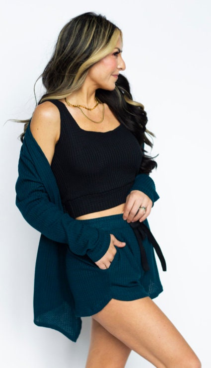 Waffle knit crop tank top, crop top in 10 colors