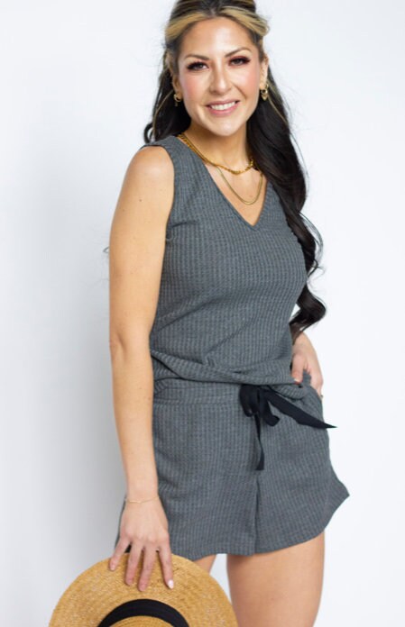 Adjustable Waffle Knit Tank, v- neck tank top, everyday tank top, lounge wear.